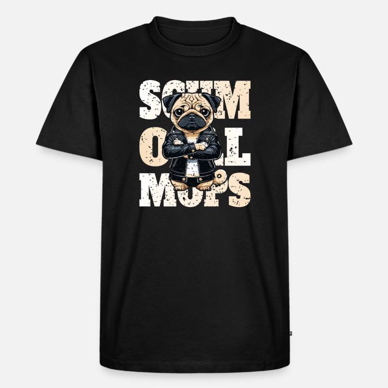 Schmollmops - Männer Premium Bio T-Shirt - Schwarz