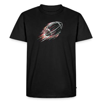 Flying Football – Dynamics & Speed Symbol - Men's Premium Organic T-Shirt - black - Front - Nico (187cm)