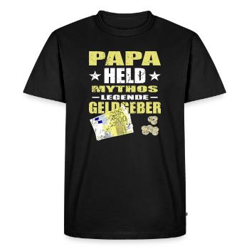 Parrainer papa - T-shirt Premium bio Homme - noir - Devant - Nico (187cm)
