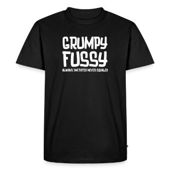 Grumpy Fussy Typography Tee - T-shirt Premium bio Homme - noir - Devant - Nico (187cm)