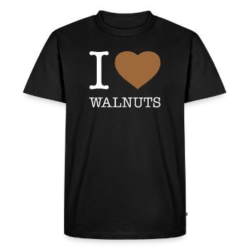 I LOVE WALNUTS - Men's Premium Organic T-Shirt - black - Front - Nico (187cm)