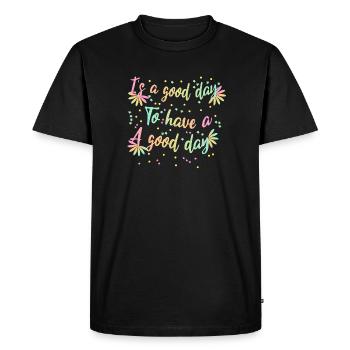 C’est une belle journée pour une belle journée - T-shirt Premium bio Homme - noir - Devant - Nico (187cm)