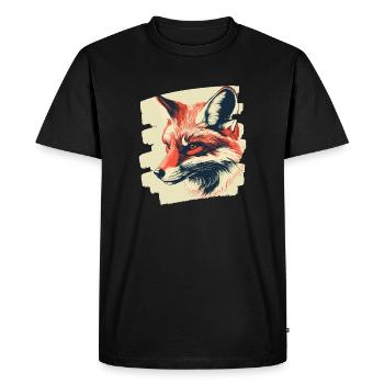 Fox - Men's Premium Organic T-Shirt - black - Front - Nico (187cm)