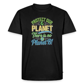 Jour de la Terre - Il n’y a pas de planète B ! - T-shirt Premium bio Homme - noir - Devant - Nico (187cm)