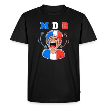 Citoyen français en 3D riant hystériquement 2026 - T-shirt Premium bio Homme - noir - Devant - Nico (187cm)