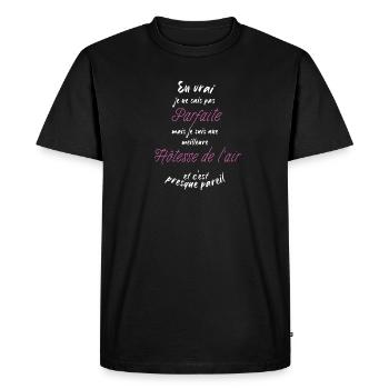 je suis la meilleure Hôtesse de l air - T-shirt Premium bio Homme - noir - Devant - Nico (187cm)