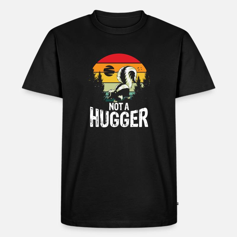 Not a hugger skunk - Männer Premium Bio T-Shirt - Schwarz