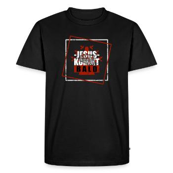 Jesus is coming soon - Men's Premium Organic T-Shirt - black - Front - Nico (187cm)