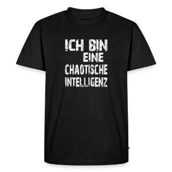 L’IA dit que je suis une intelligence chaotique - T-shirt Premium bio Homme - noir - Devant - Nico (187cm)