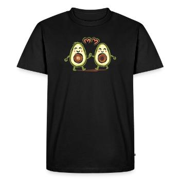 Funny Avocado Couple – Amour et amitié - T-shirt Premium bio Homme - noir - Devant - Nico (187cm)