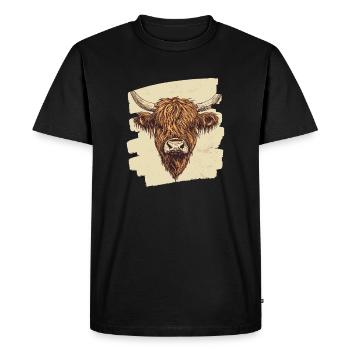 Bovins écossais des Highlands - T-shirt Premium bio Homme - noir - Devant - Nico (187cm)