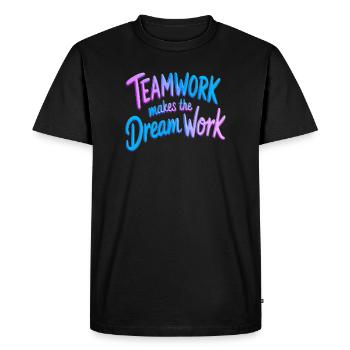 Le travail d’équipe fait fonctionner le rêve - T-shirt Premium bio Homme - noir - Devant - Nico (187cm)