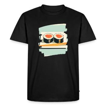 Sushi - T-shirt Premium bio Homme - noir - Devant - Nico (187cm)