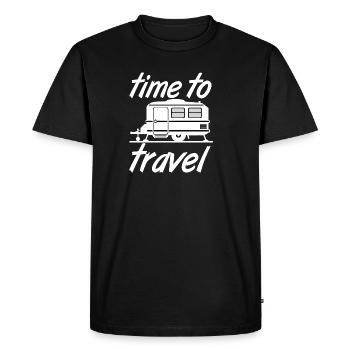 Caravan,Camping,Fun ShirtTime to travel (25) - Men's Premium Organic T-Shirt - black - Front - Nico (187cm)