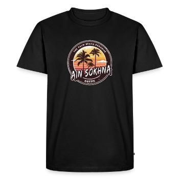 Ain Sokhna Egypt Beach Palm Trees Design - Men's Premium Organic T-Shirt - black - Front - Nico (187cm)