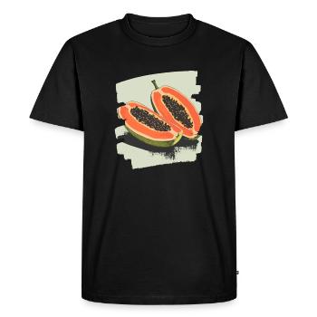 Papaya - Men's Premium Organic T-Shirt - black - Front - Nico (187cm)