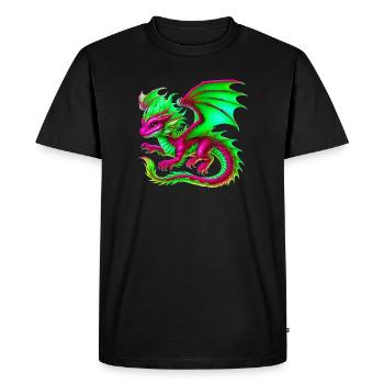 Dragon - Men's Premium Organic T-Shirt - black - Front - Nico (187cm)