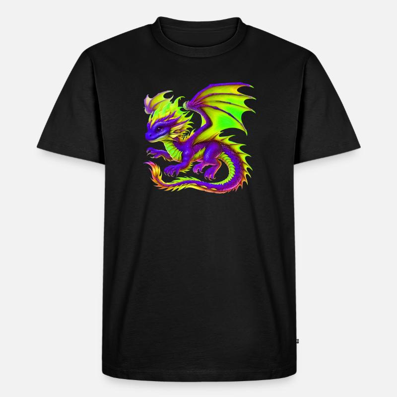 Drache - Männer Premium Bio T-Shirt - Schwarz