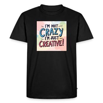 I'm not crazy, I'm just creative - Men's Premium Organic T-Shirt - black - Front - Nico (187cm)