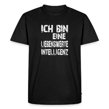 AI Saying: I'm a lovable intelligence - Men's Premium Organic T-Shirt - black - Front - Nico (187cm)