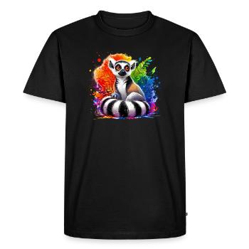 Lemur - Men's Premium Organic T-Shirt - black - Front - Nico (187cm)