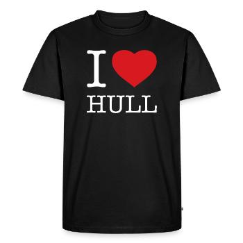 I LOVE HULL - Men's Premium Organic T-Shirt - black - Front - Nico (187cm)