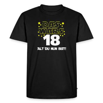 18ème anniversaire , 18 C’est ça vous avez l’âge maintenant ! - T-shirt Premium bio Homme - noir - Devant - Nico (187cm)