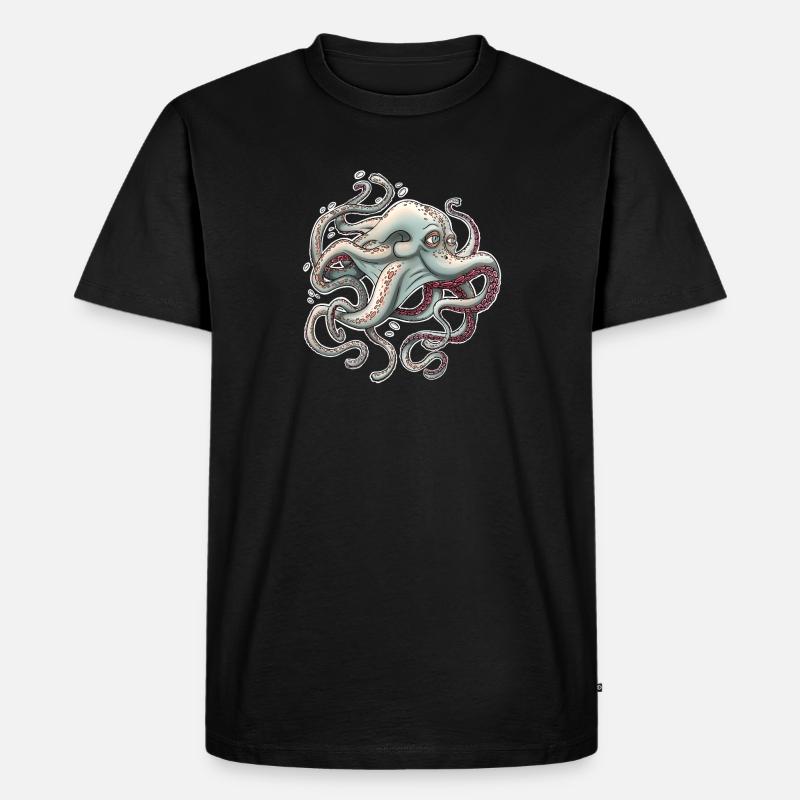 Whimsical Octopus with Dreamy Expression - Men's Premium Organic T-Shirt - black