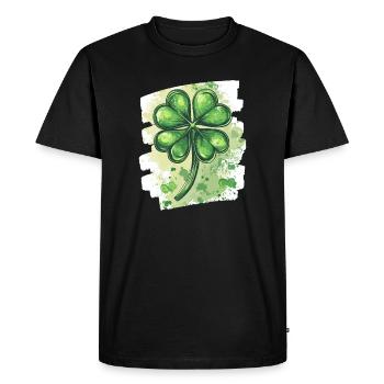 St. Patrick's Day Shamrock - Men's Premium Organic T-Shirt - black - Front - Nico (187cm)