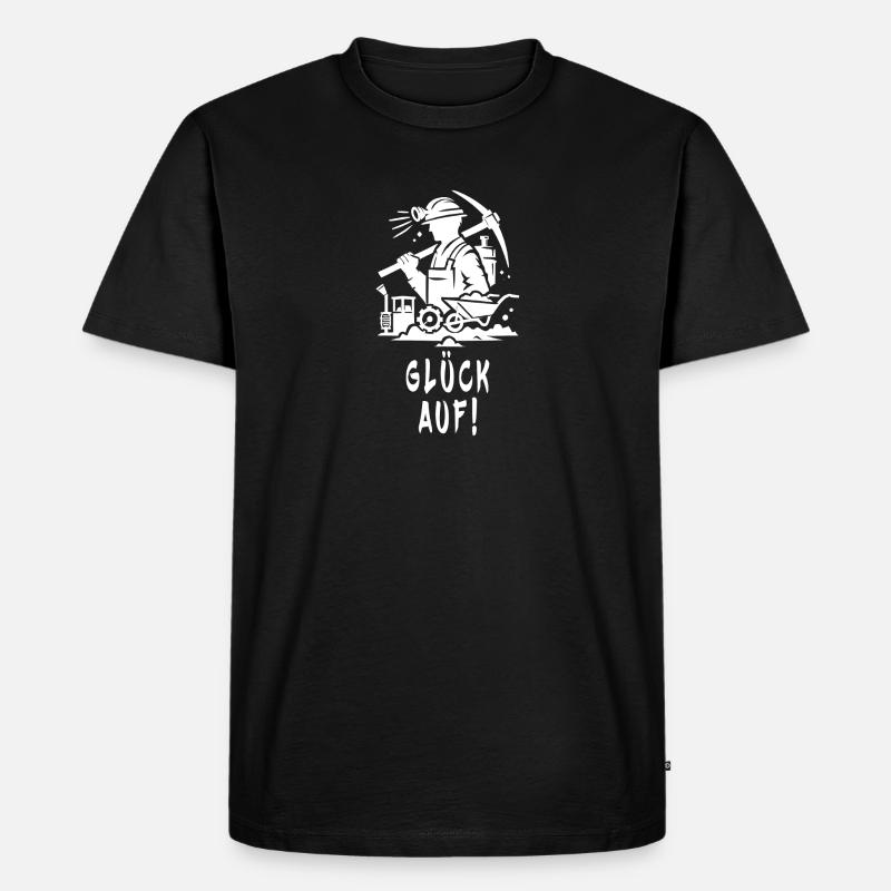 Glück Auf! Bergbau Design - Männer Premium Bio T-Shirt - Schwarz