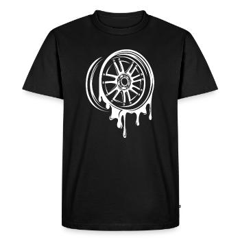 Jante d’accord fondante – Style goutte à goutte - T-shirt Premium bio Homme - noir - Devant - Nico (187cm)