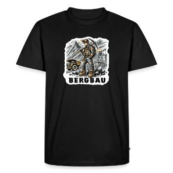 Travail acharné dans l’exploitation minière - T-shirt Premium bio Homme - noir - Devant - Nico (187cm)
