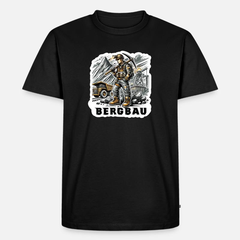 Harte Arbeit im Bergbau - Männer Premium Bio T-Shirt - Schwarz