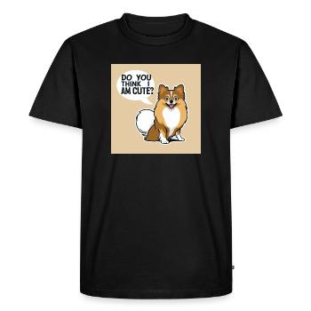Drôle de chien de Poméranie - Pensez-vous que je suis mignon ? - T-shirt Premium bio Homme - noir - Devant - Nico (187cm)