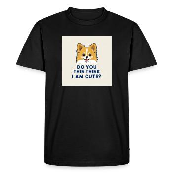 Drôle de chien de Poméranie - Pensez-vous que je suis mignon ? - T-shirt Premium bio Homme - noir - Devant - Nico (187cm)