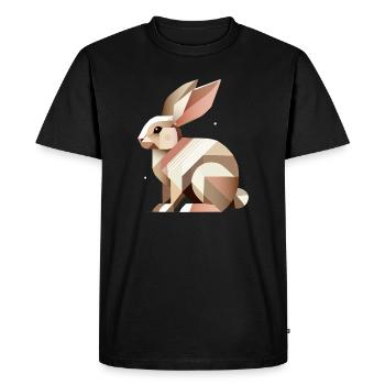 Charming Geometry – The Abstract Rabbit - Men's Premium Organic T-Shirt - black - Front - Nico (187cm)