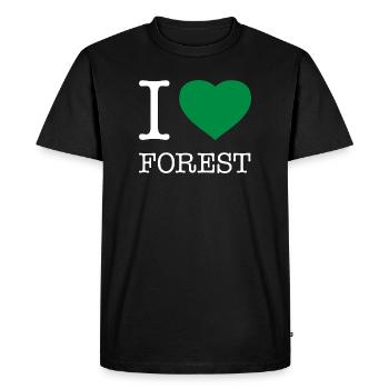 I LOVE FOREST - Men's Premium Organic T-Shirt - black - Front - Nico (187cm)