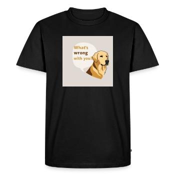 Golden Retriever - What ́s Wrong With You - Men's Premium Organic T-Shirt - black - Front - Nico (187cm)