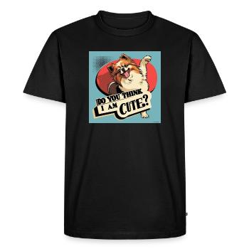 Drôle de chien de Poméranie - Pensez-vous que je suis mignon ? - T-shirt Premium bio Homme - noir - Devant - Nico (187cm)