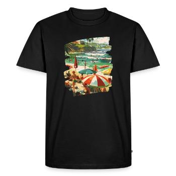 surfeur - T-shirt Premium bio Homme - noir - Devant - Nico (187cm)