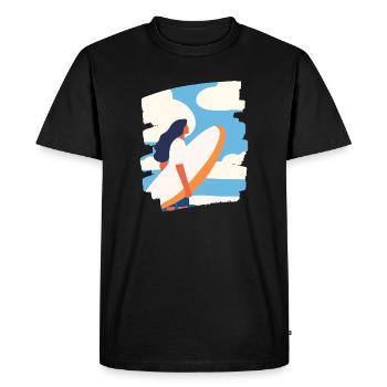 Surfeur - T-shirt Premium bio Homme - noir - Devant - Nico (187cm)