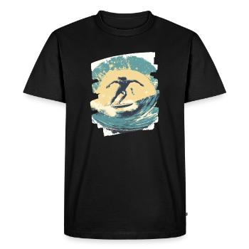 Surfeur - T-shirt Premium bio Homme - noir - Devant - Nico (187cm)