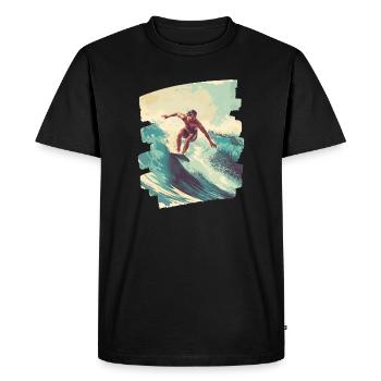 Surfeur - T-shirt Premium bio Homme - noir - Devant - Nico (187cm)