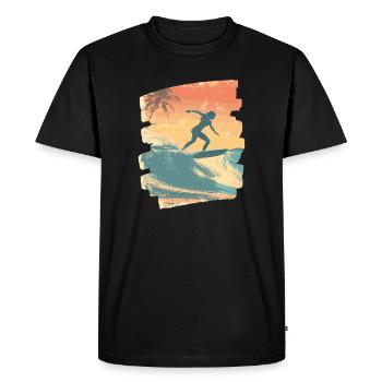 Surfeur - T-shirt Premium bio Homme - noir - Devant - Nico (187cm)