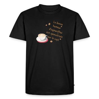 Bonheur Café d'aujourd'hui - T-shirt Premium bio Homme - noir - Devant - Nico (187cm)