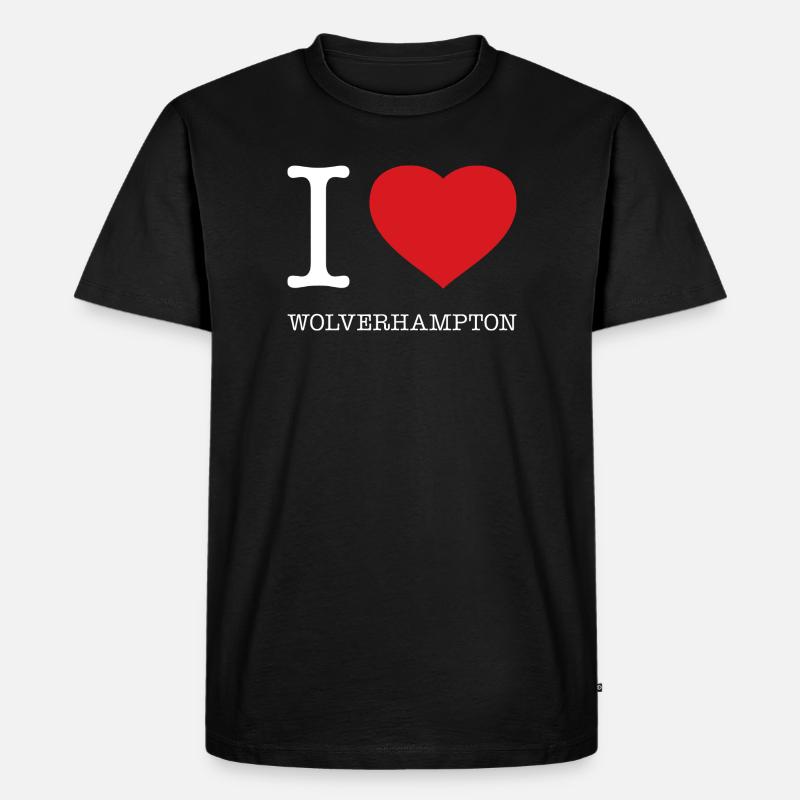 I LOVE WOLVERHAMPTON - Männer Premium Bio T-Shirt - Schwarz