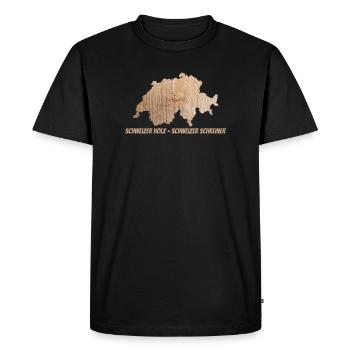 Bois suisse – Charpentier suisse | Pour les artisans - T-shirt Premium bio Homme - noir - Devant - Nico (187cm)