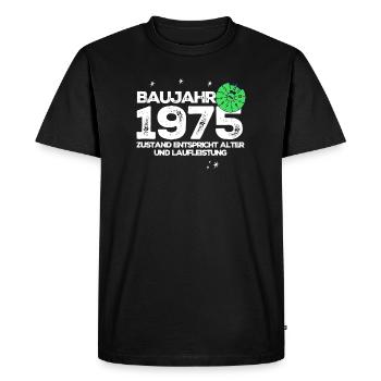 Année de construction 1975 - T-shirt Premium bio Homme - noir - Devant - Nico (187cm)