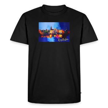 Amsterdam Urban Colorful Reflections - Men's Premium Organic T-Shirt - black - Front - Nico (187cm)
