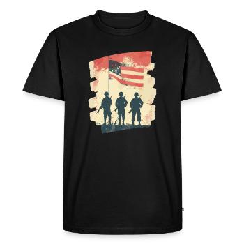 USA 4 - Men's Premium Organic T-Shirt - black - Front - Nico (187cm)
